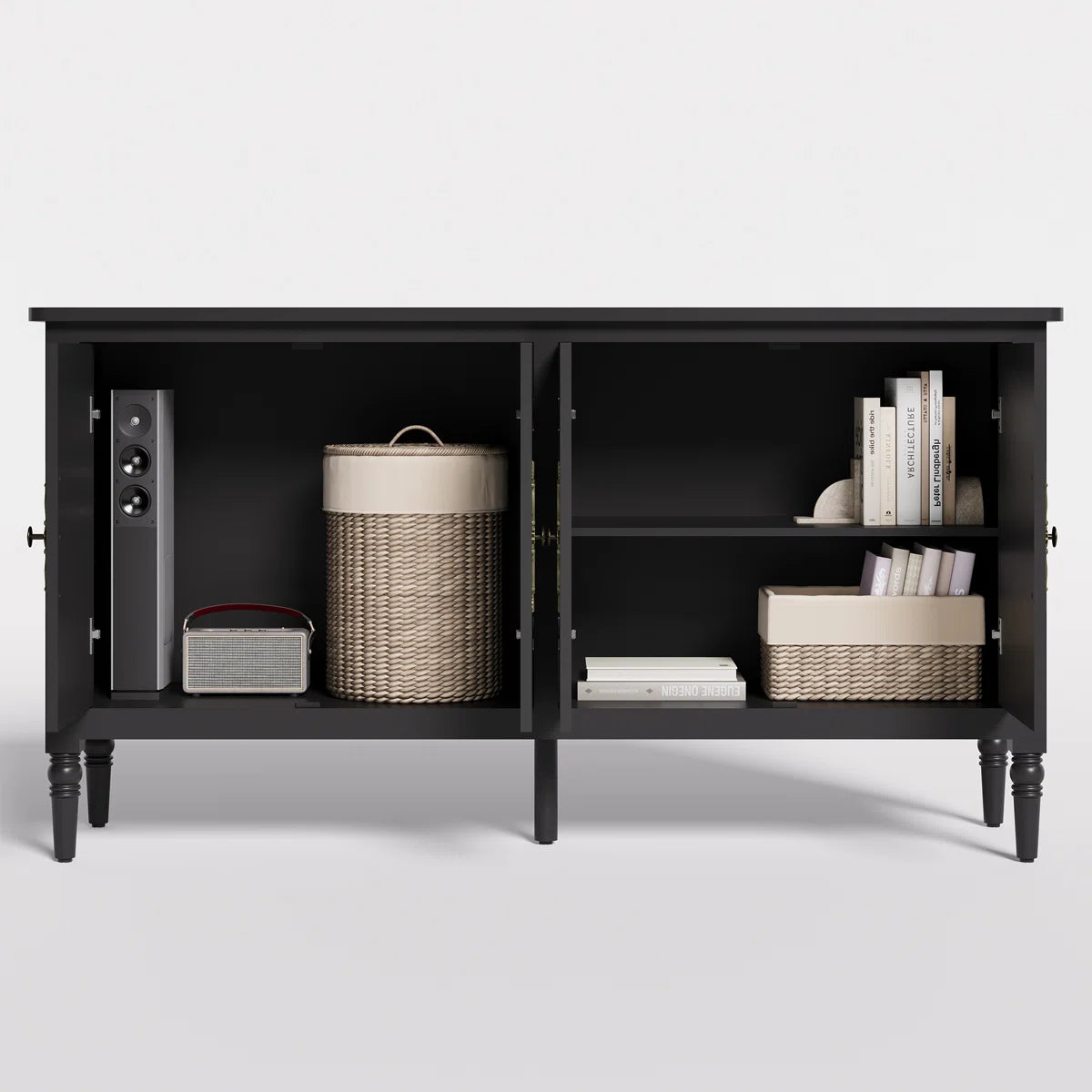 Valmere Modern 4-Door Sideboard with Adjustable Shelves, image 10