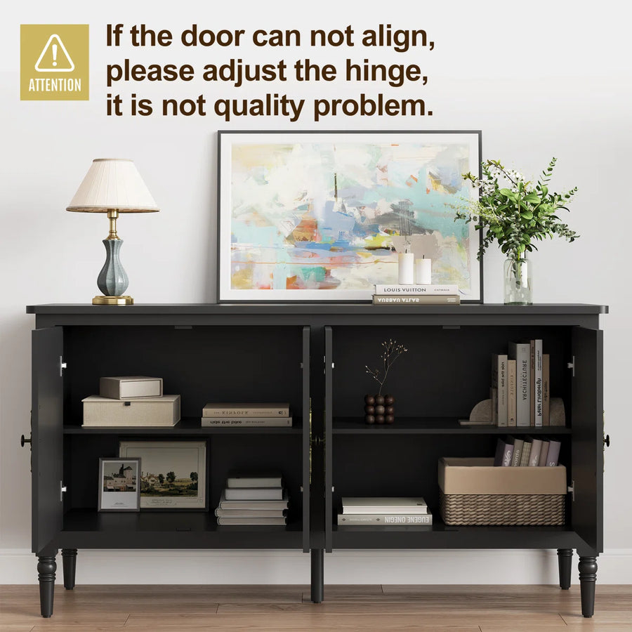 Valmere Modern 4-Door Sideboard with Adjustable Shelves, image 12