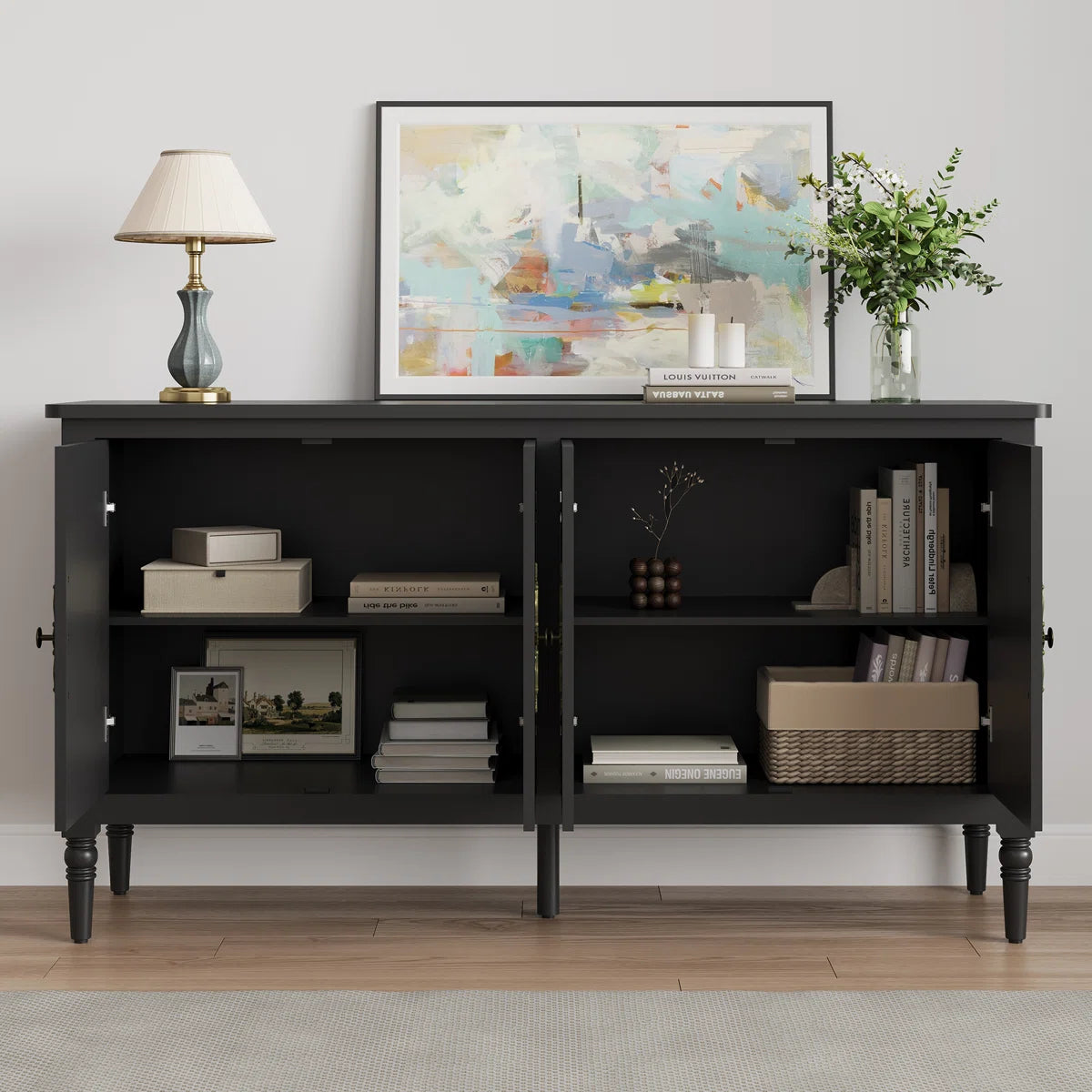 Valmere Modern 4-Door Sideboard with Adjustable Shelves, image 13