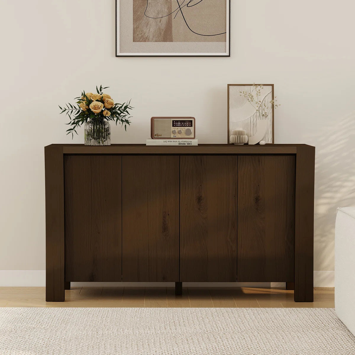 Calvessa Modern 4-Door Buffet Sideboard with Storage, image 3