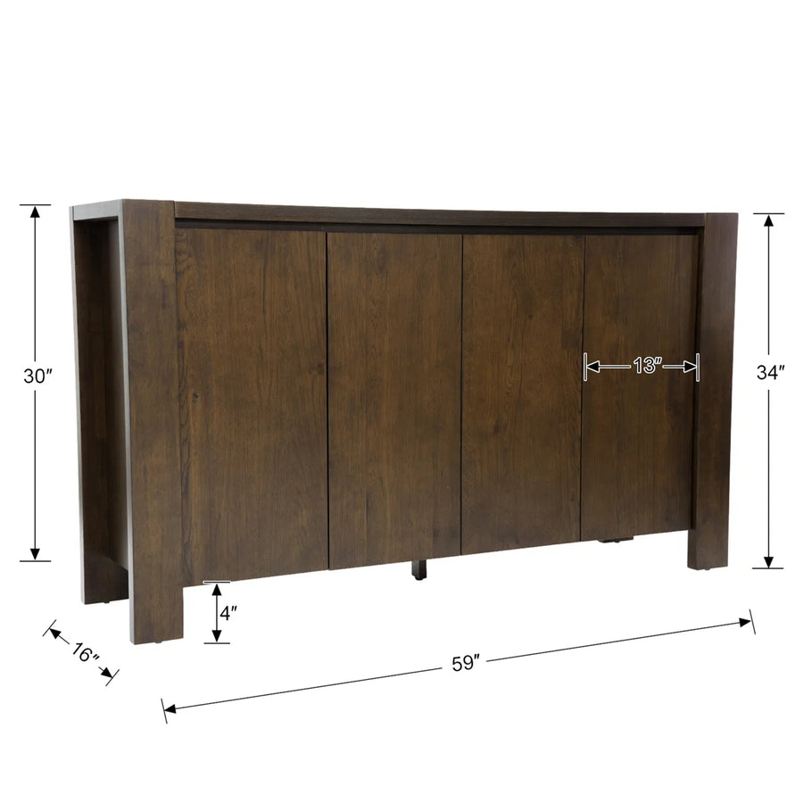 Calvessa Modern 4-Door Buffet Sideboard with Storage, image 4