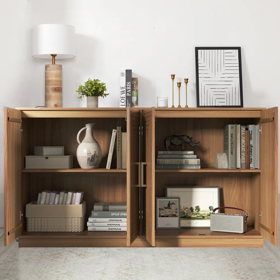 Avenor Modern 4-Door Buffet Cabinet with Adjustable Shelves, image 4