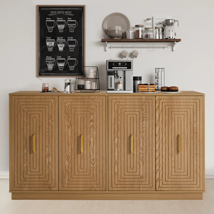 Avenor Modern 4-Door Buffet Cabinet with Adjustable Shelves, image 7