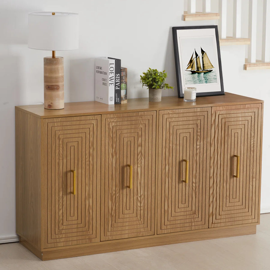Avenor Modern 4-Door Buffet Cabinet with Adjustable Shelves, image 2