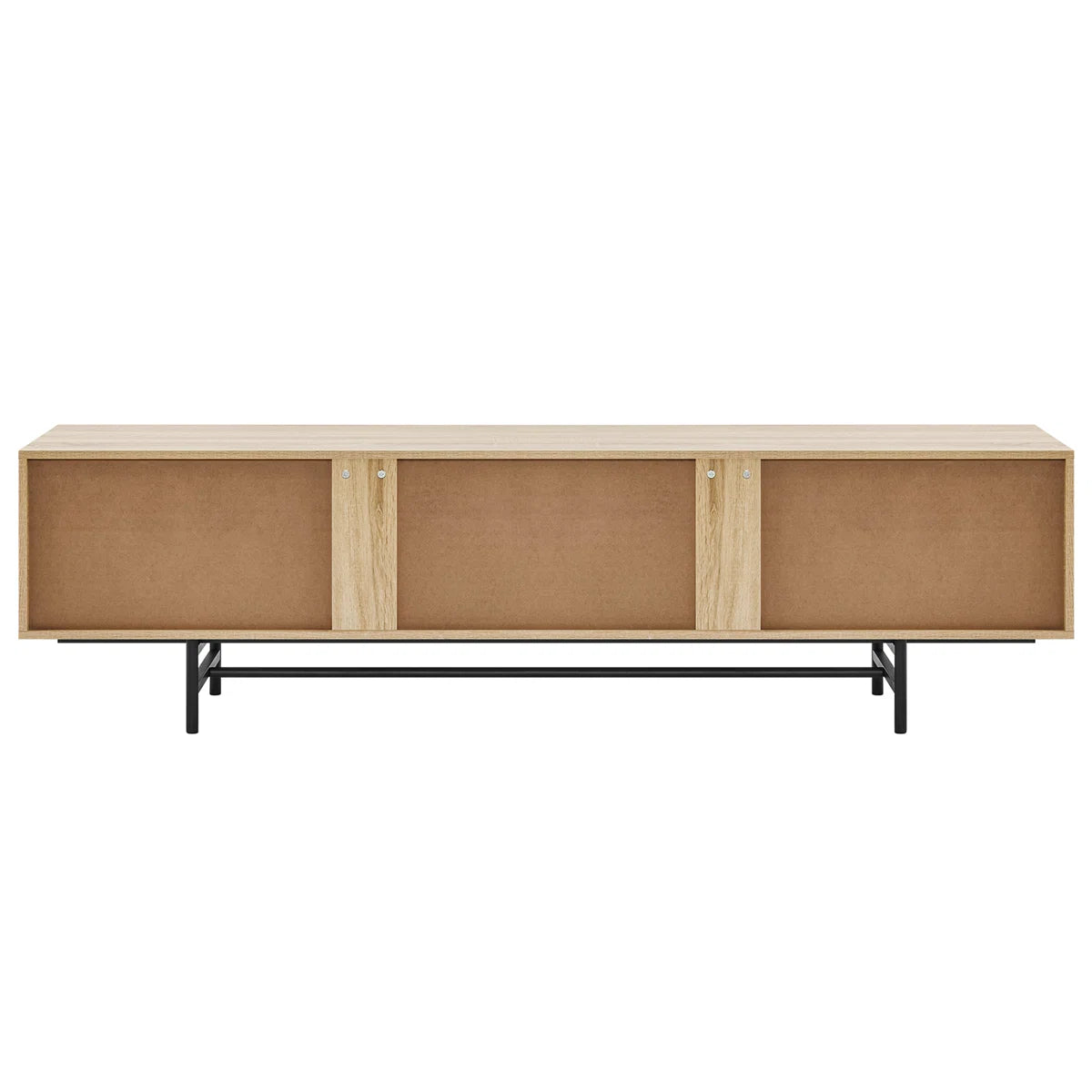 Neravio 74.8" Modern Light Wood TV Stand with Storage, image 5