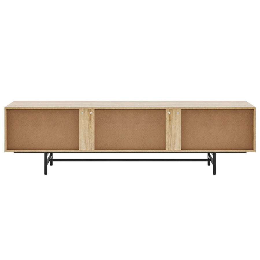 Neravio 74.8" Modern Light Wood TV Stand with Storage, image 5