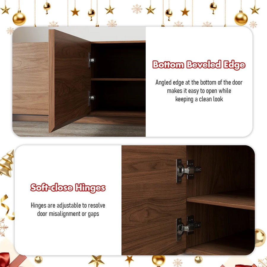 Virello 94.5" Modern TV Stand with 4 Storage Cabinets, image 4