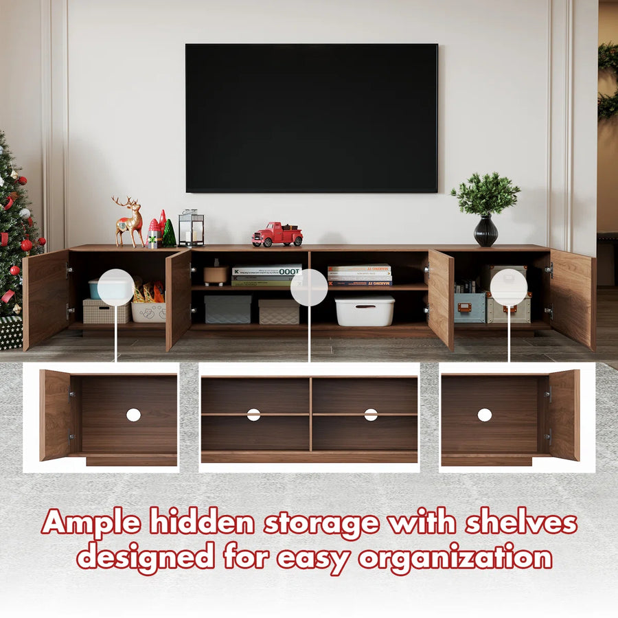 Virello 94.5" Modern TV Stand with 4 Storage Cabinets, image 6