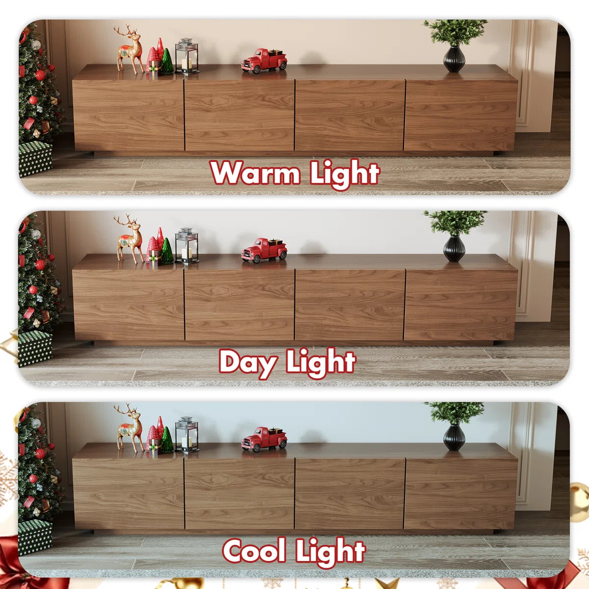 Virello 94.5" Modern TV Stand with 4 Storage Cabinets, image 9