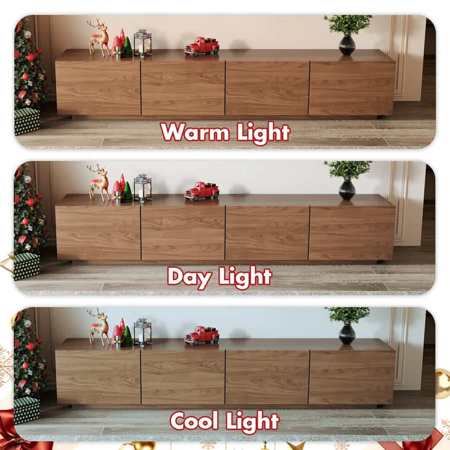 Virello 94.5" Modern TV Stand with 4 Storage Cabinets, image 9