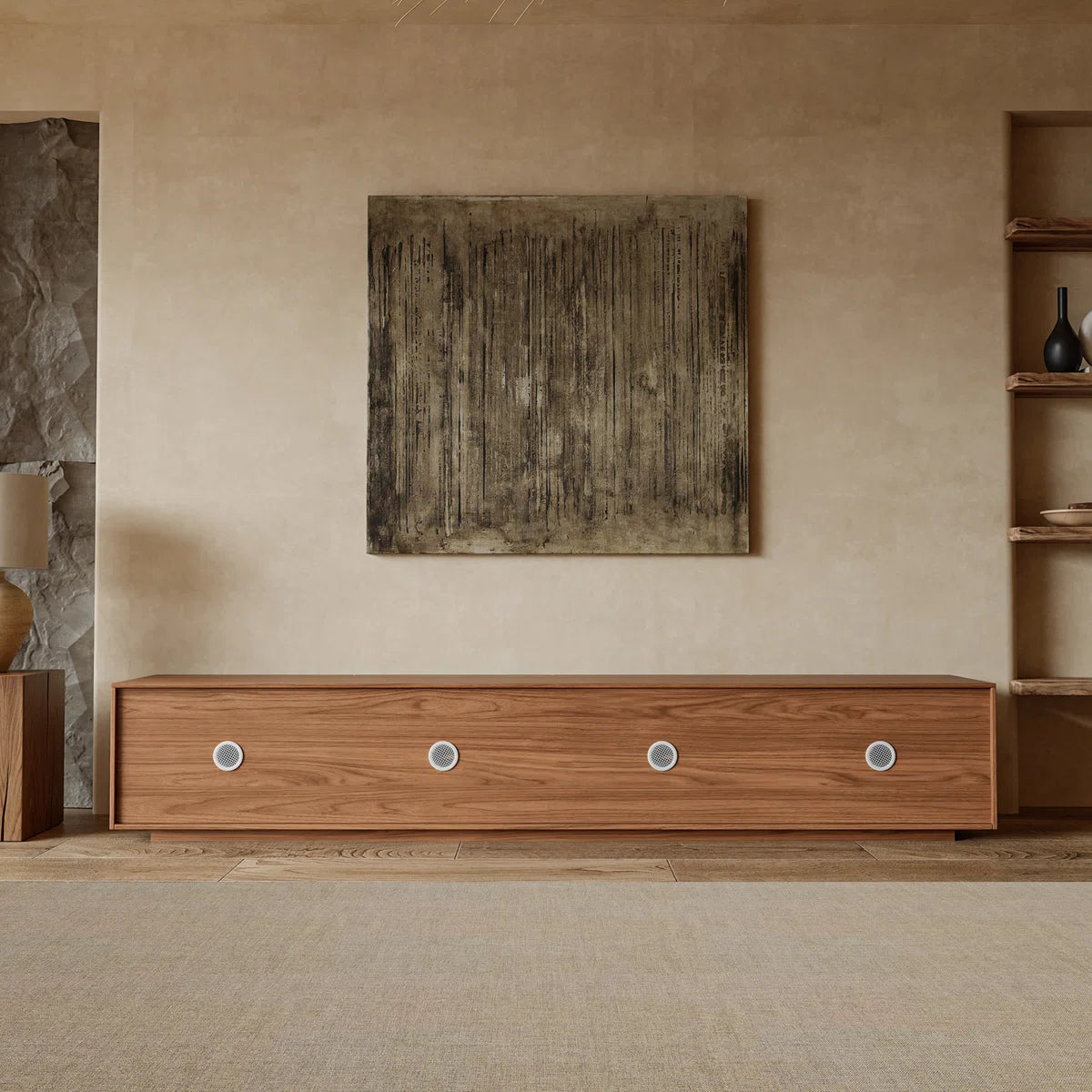 Virello 94.5" Modern TV Stand with 4 Storage Cabinets, image 11