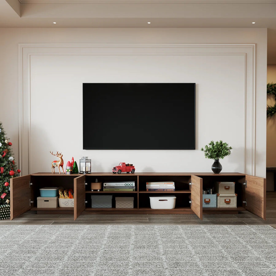 Virello 94.5" Modern TV Stand with 4 Storage Cabinets, image 14