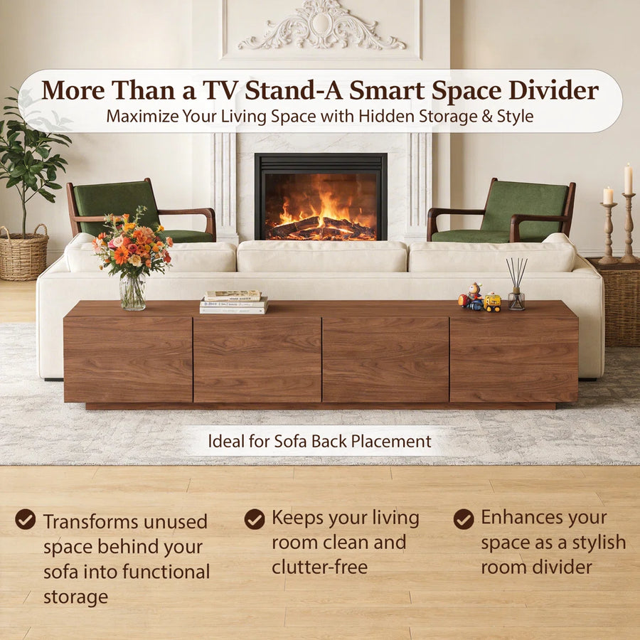 Virello 94.5" Modern TV Stand with 4 Storage Cabinets, image 15