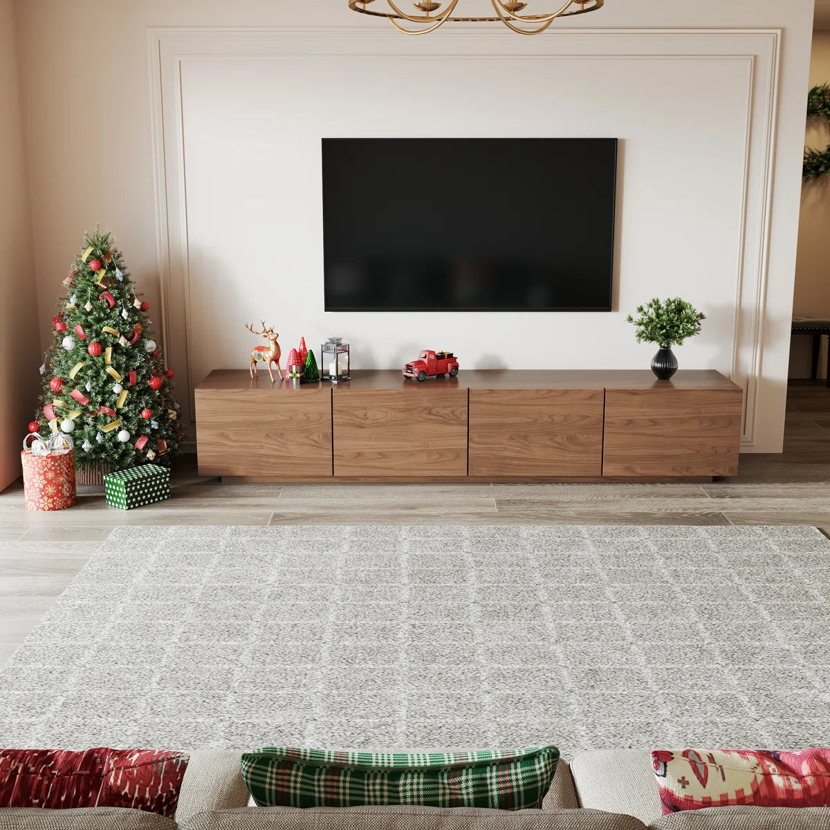 Virello 94.5" Modern TV Stand with 4 Storage Cabinets, image 2