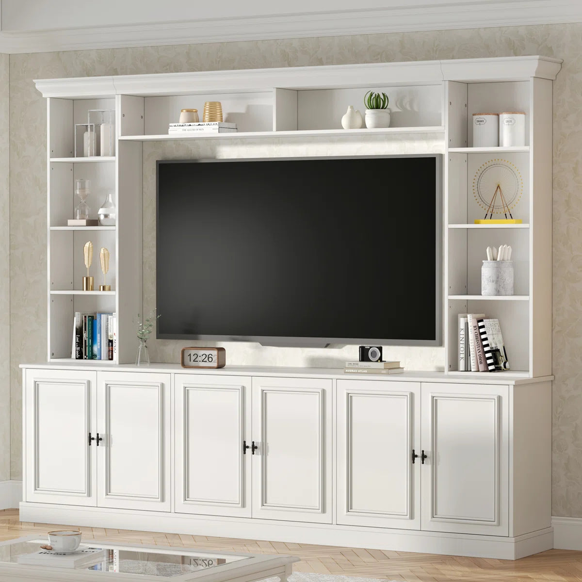 Caldris 97.4" Mid-Century 4-Piece Entertainment Center, image 11