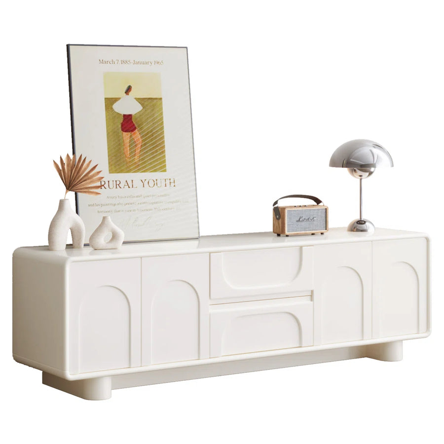 Modern Cream White TV Stand for up to 65" TVs,Entertainment Center for Living Room, image 6