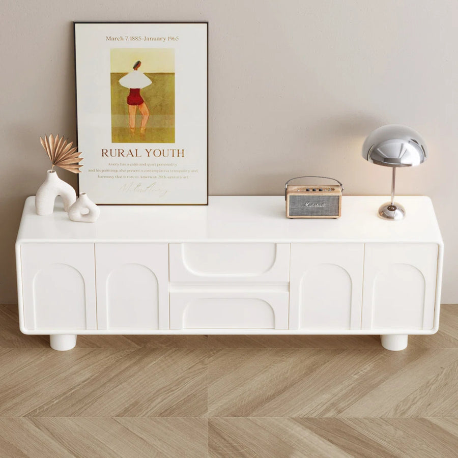 Modern Cream White TV Stand for up to 65" TVs,Entertainment Center for Living Room, image 12