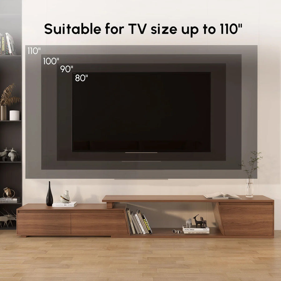 Sorev Extendable Mid-Century Modern TV Stand with Storage, image 2