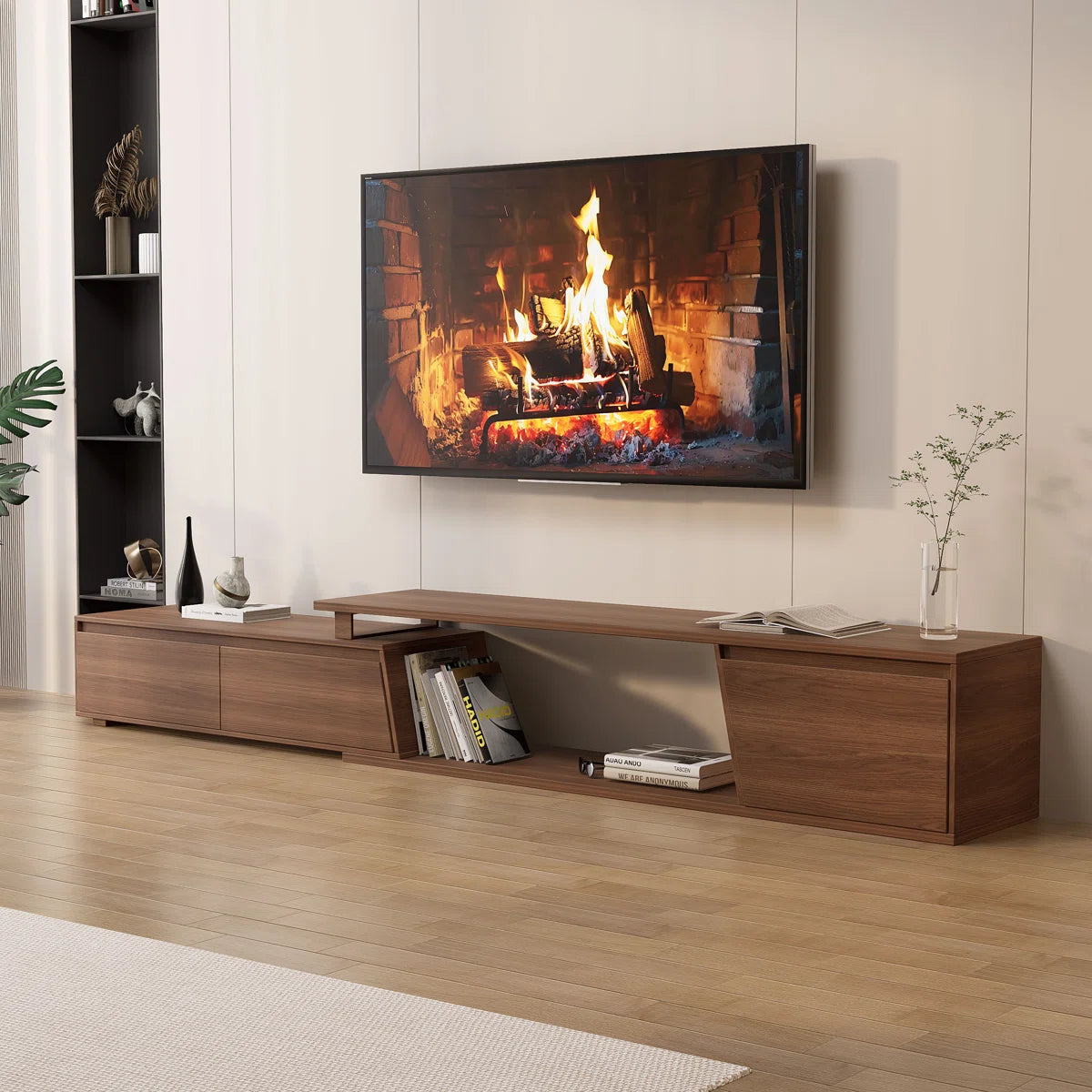 Sorev Extendable Mid-Century Modern TV Stand with Storage, image 10
