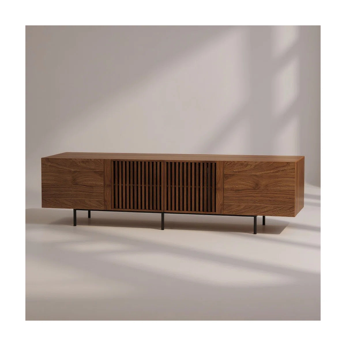 Marvello Mid-Century Modern TV Stand with Storage, image 2