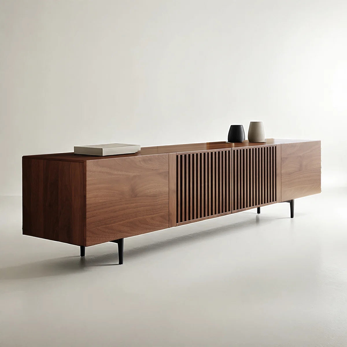 Marvello Mid-Century Modern TV Stand with Storage, image 3