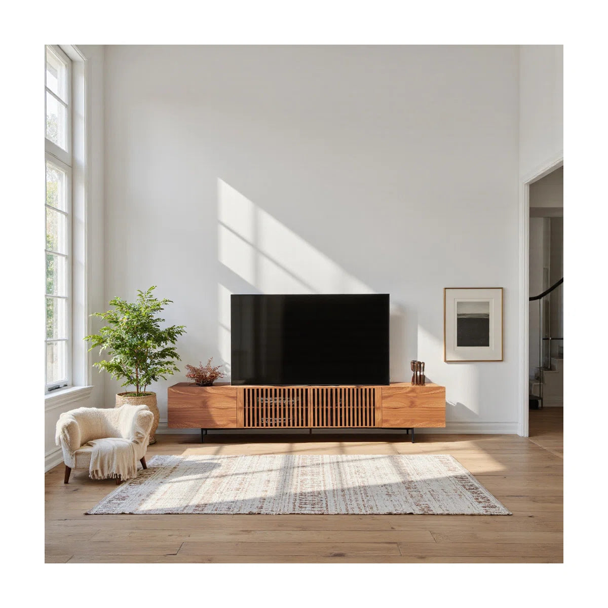 Marvello Mid-Century Modern TV Stand with Storage, image 7