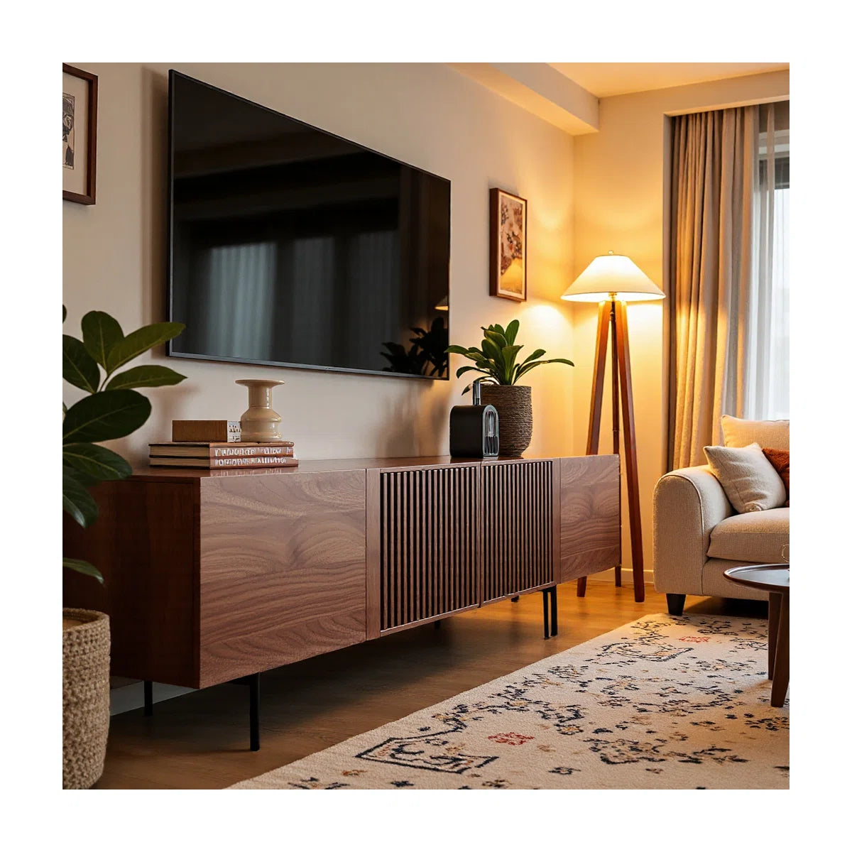 Marvello Mid-Century Modern TV Stand with Storage, image 10