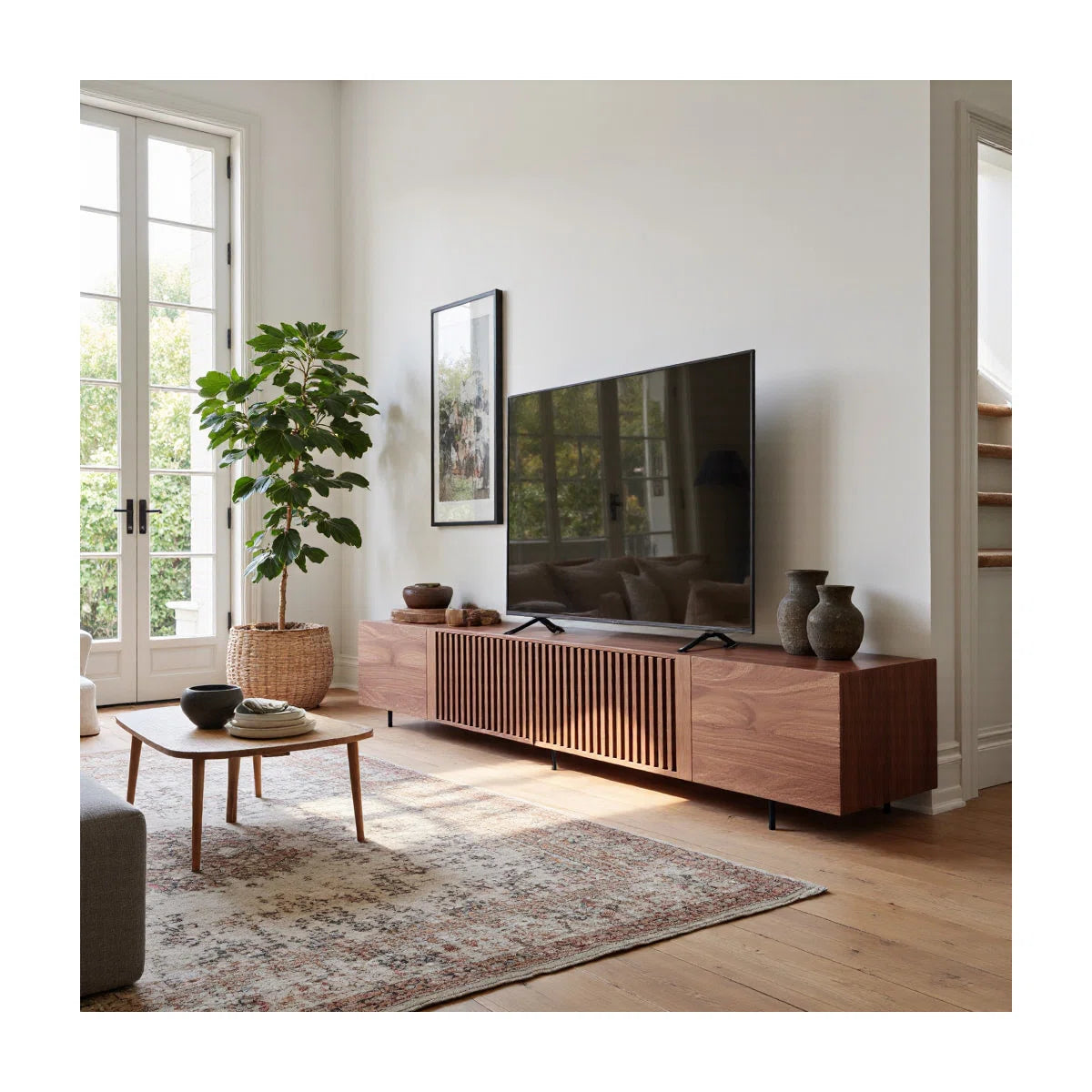 Marvello Mid-Century Modern TV Stand with Storage, image 13