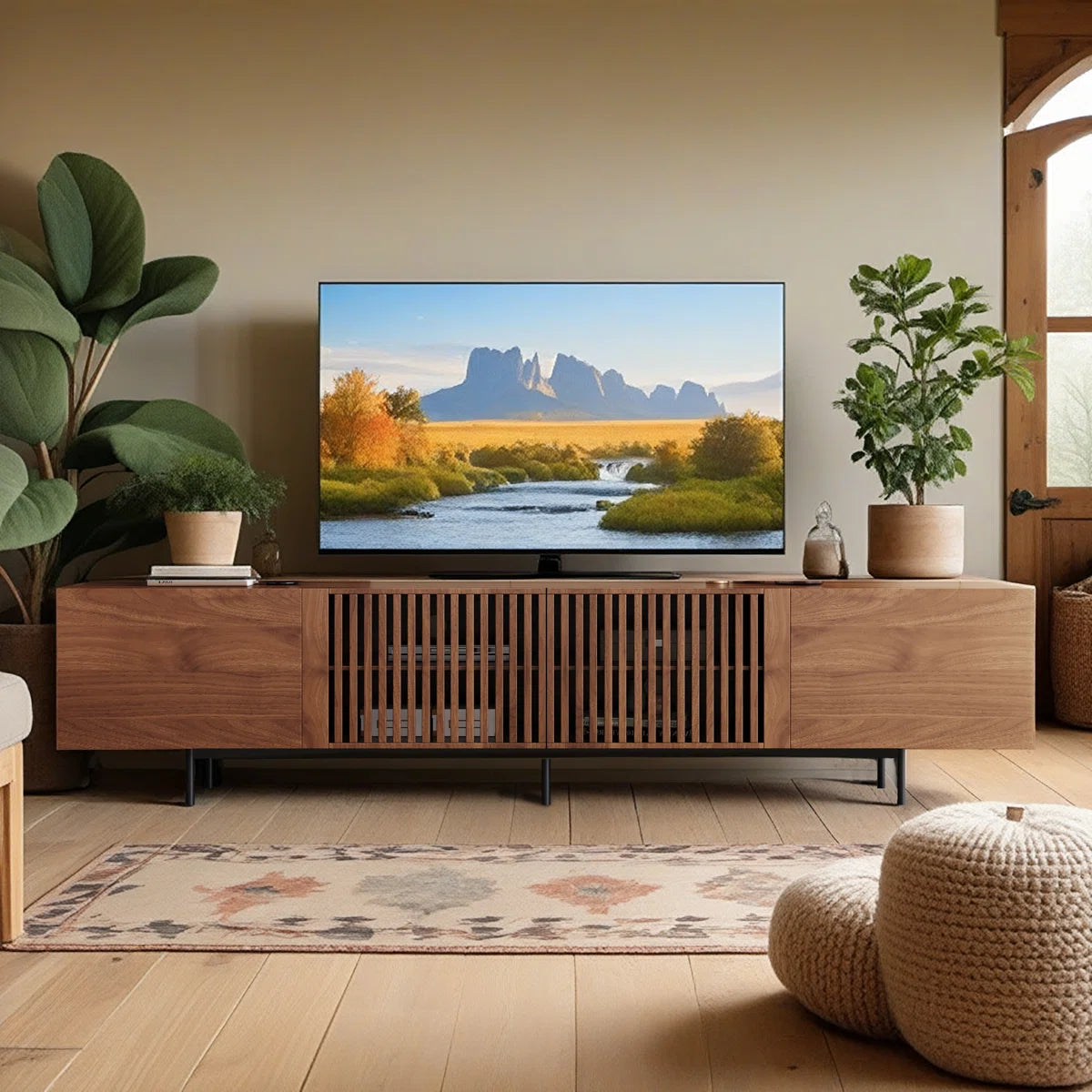 Marvello Mid-Century Modern TV Stand with Storage, image 14