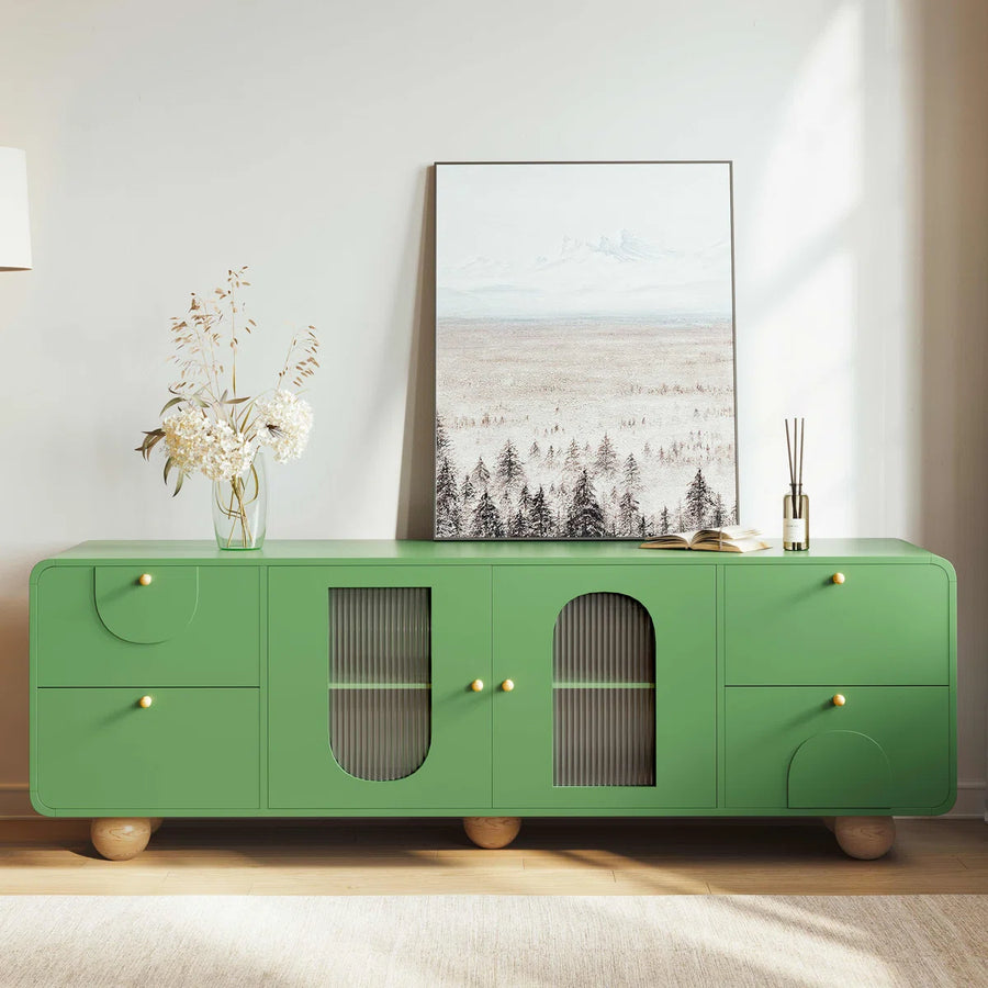 Elvara Modern Fluted Glass Sideboard & TV Console