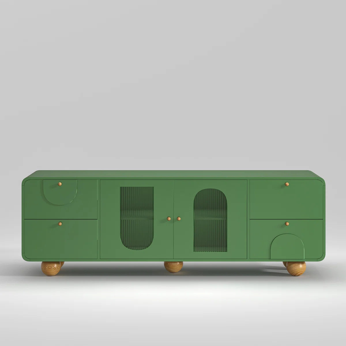 Elvara Modern Fluted Glass Sideboard & TV Console, image 4