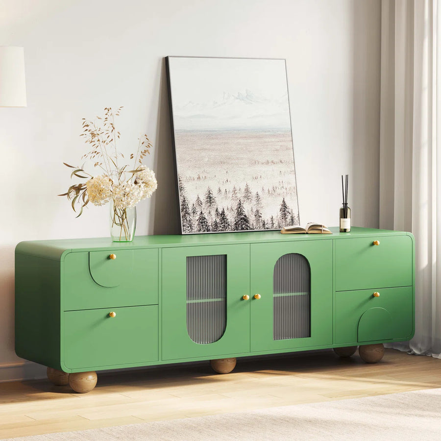 Elvara Modern Fluted Glass Sideboard & TV Console, image 10