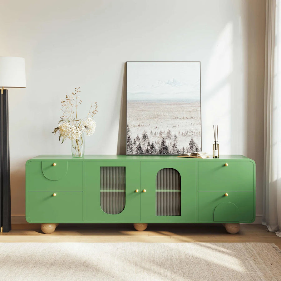 Elvara Modern Fluted Glass Sideboard & TV Console, image 11