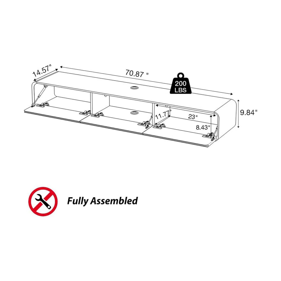 Orvian Modern Floating TV Stand with Storage, image 4