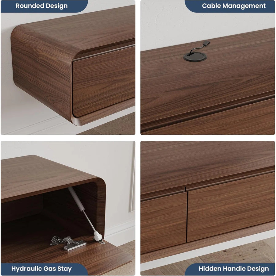 Orvian Modern Floating TV Stand with Storage, image 5