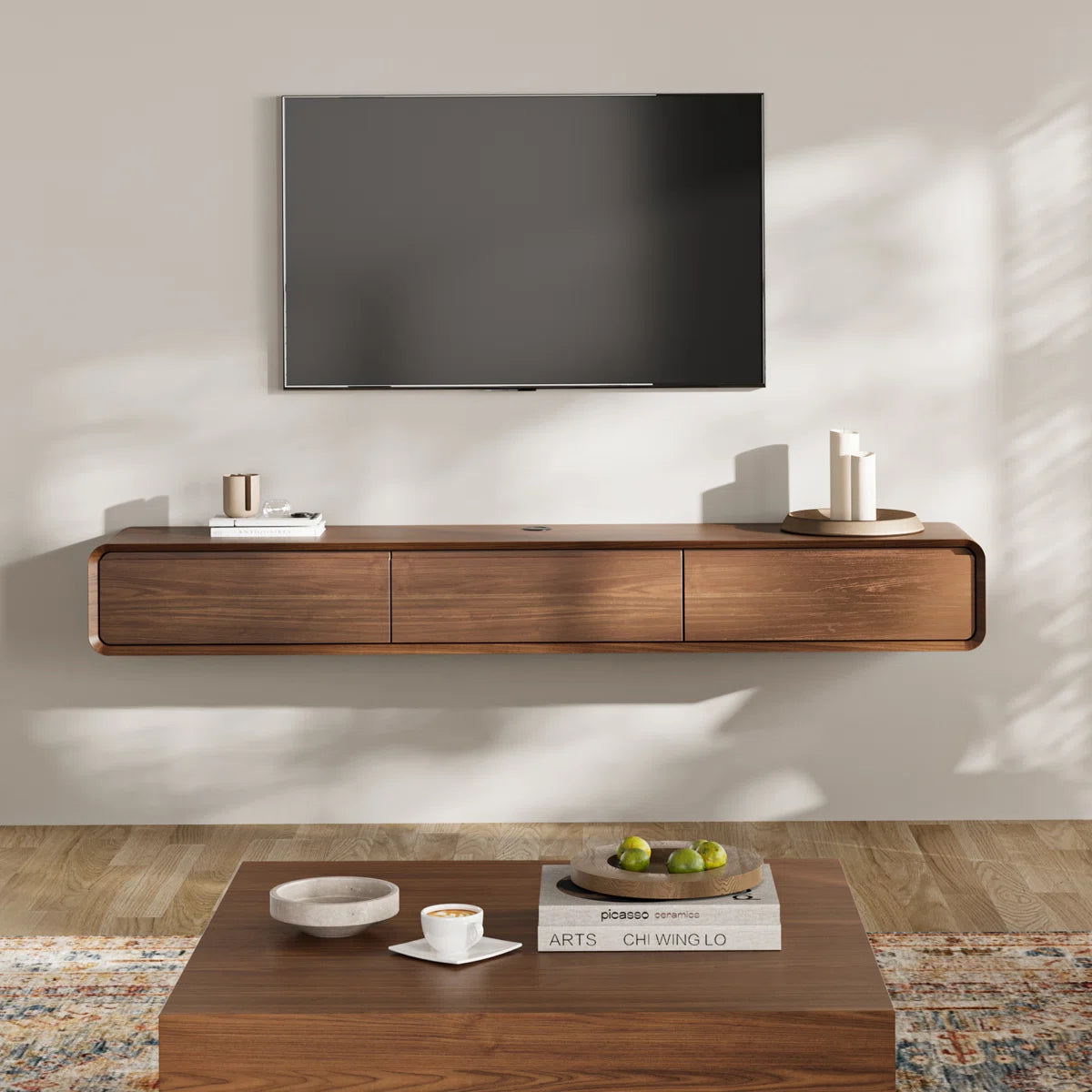 Orvian Modern Floating TV Stand with Storage, image 6