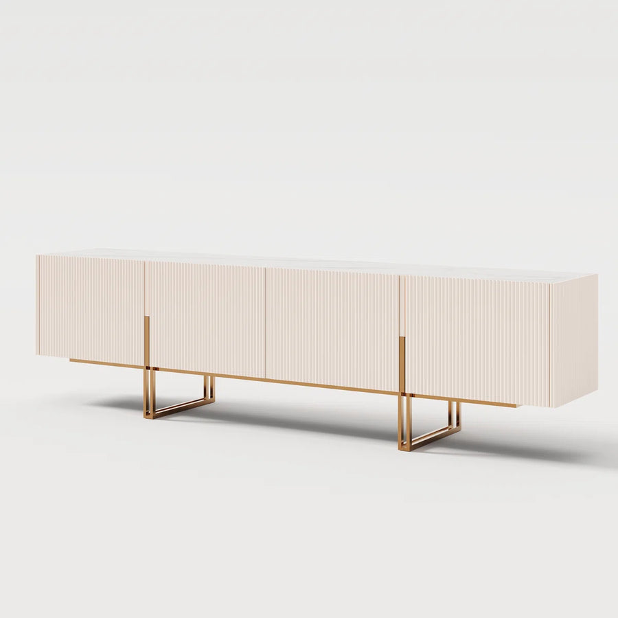 Velora Modern Luxury TV Stand with Faux Marble Top, image 3