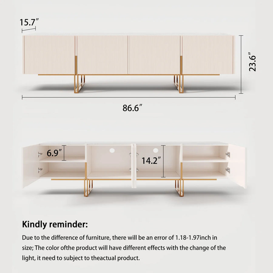 Velora Modern Luxury TV Stand with Faux Marble Top, image 6