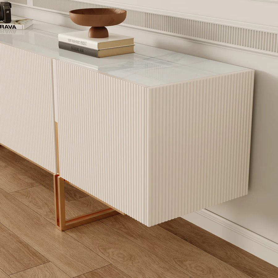 Velora Modern Luxury TV Stand with Faux Marble Top, image 9