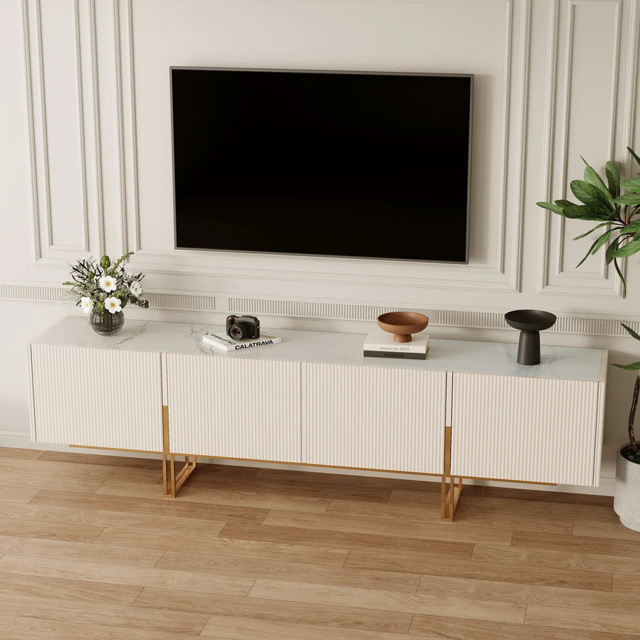 Velora Modern Luxury TV Stand with Faux Marble Top, image 10