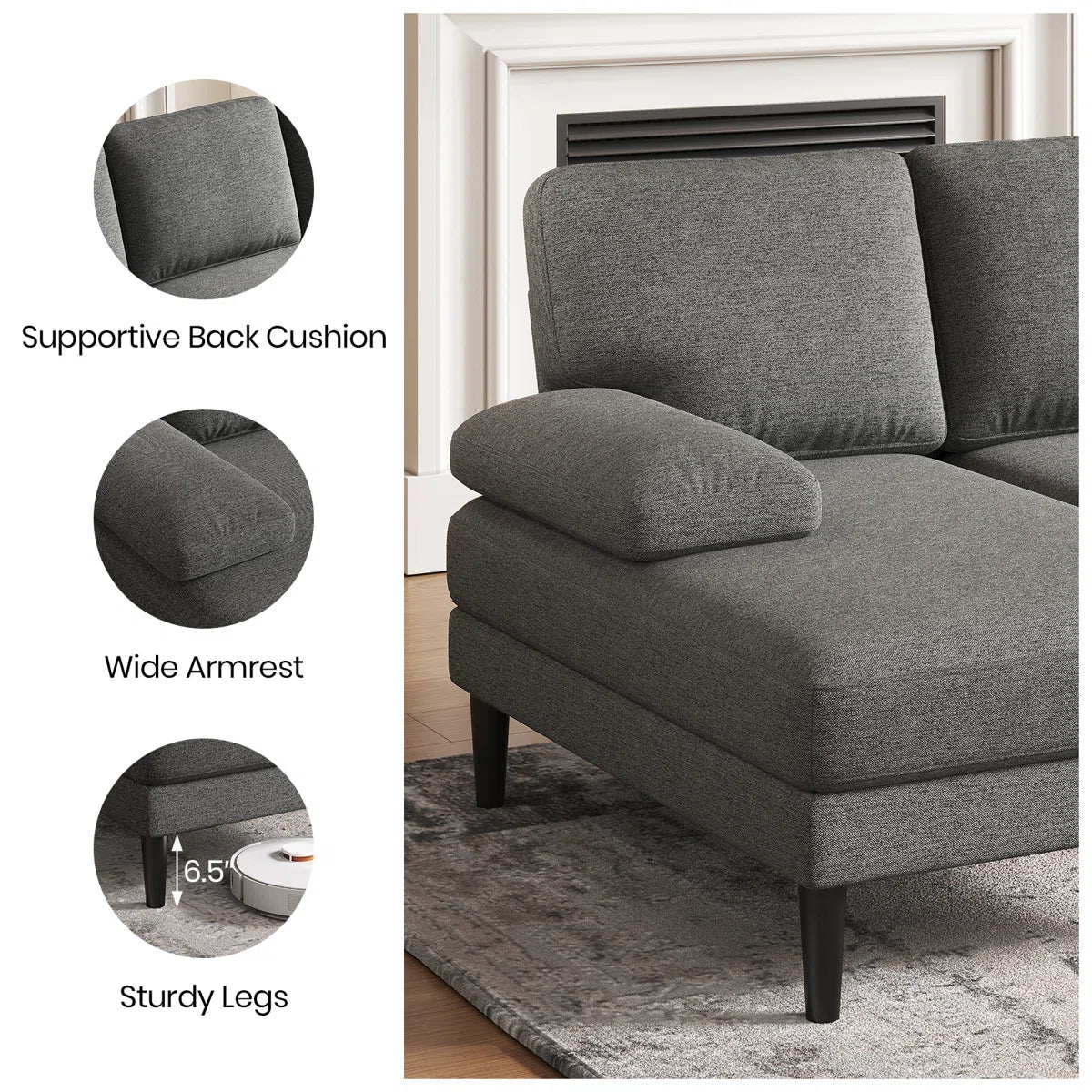Harmony U-Shape Sectional Sofa, image 11