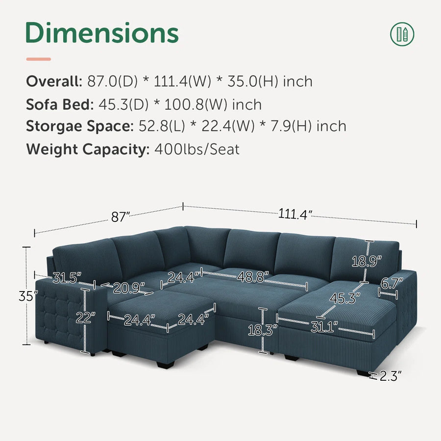 Flexora Storage Sleeper Sectional, image 5