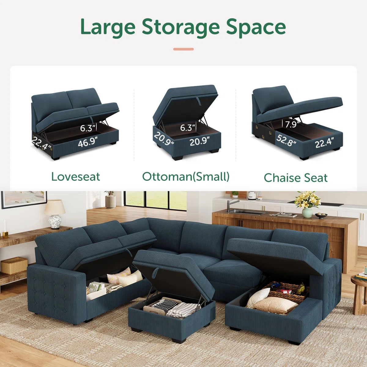 Flexora Storage Sleeper Sectional, image 9