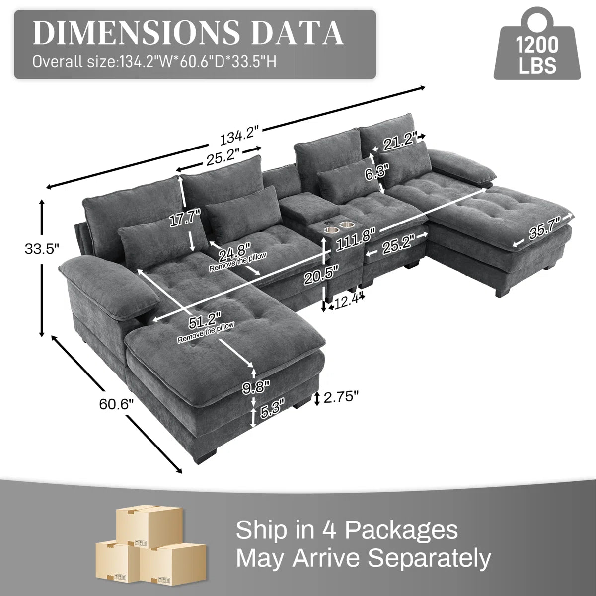 Nexus Entertainment Sectional Sofa, image 6