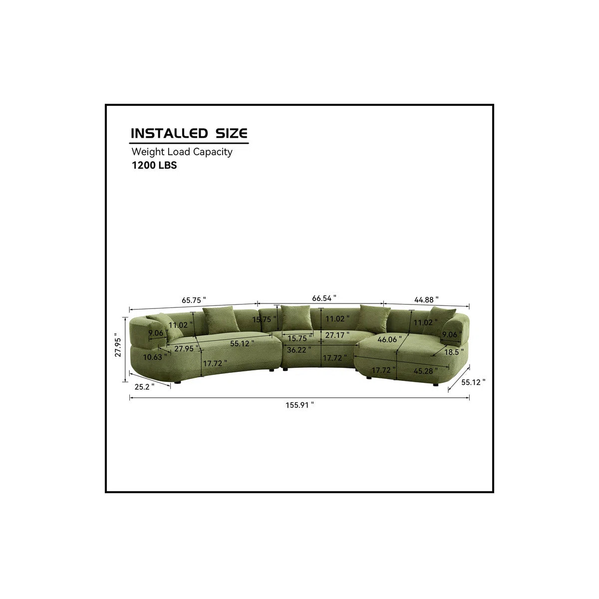 Verona Curve Sectional Sofa, image 2