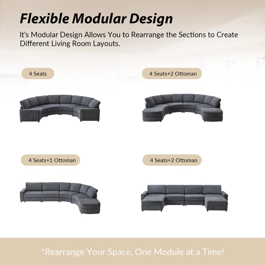 Lunaire Curve Sectional Sofa, image 2