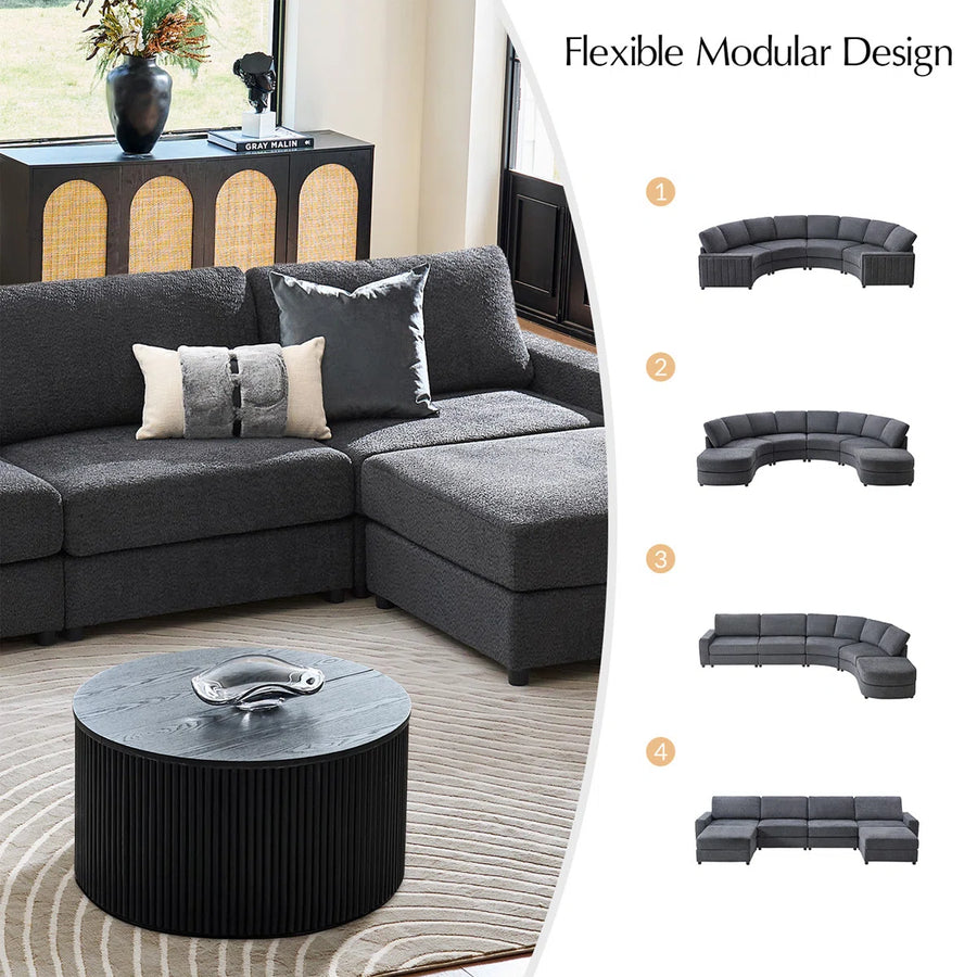 Lunaire Curve Sectional Sofa, image 4
