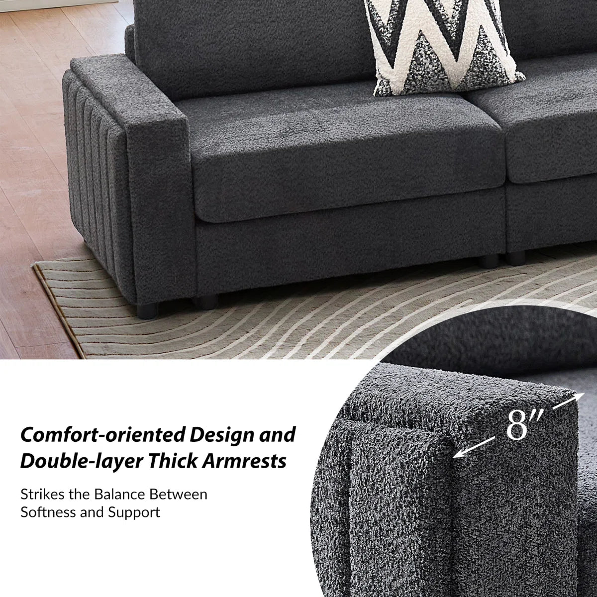Lunaire Curve Sectional Sofa, image 6