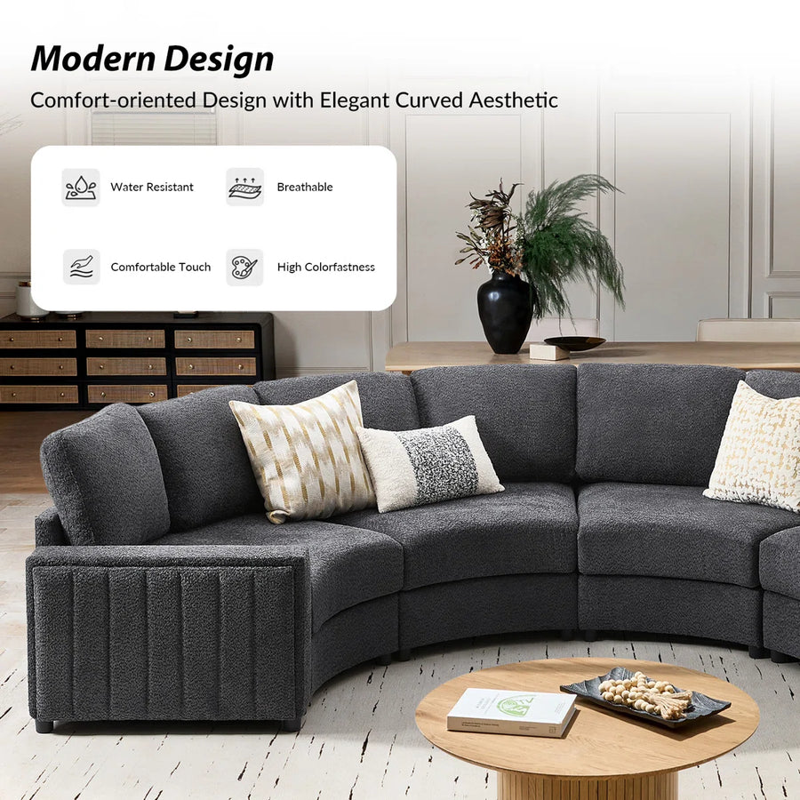 Lunaire Curve Sectional Sofa, image 7