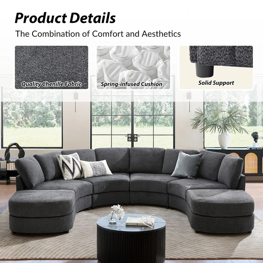 Lunaire Curve Sectional Sofa, image 9